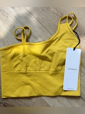 ALO Yoga Bright Yellow Ribbed Seamless Bralette